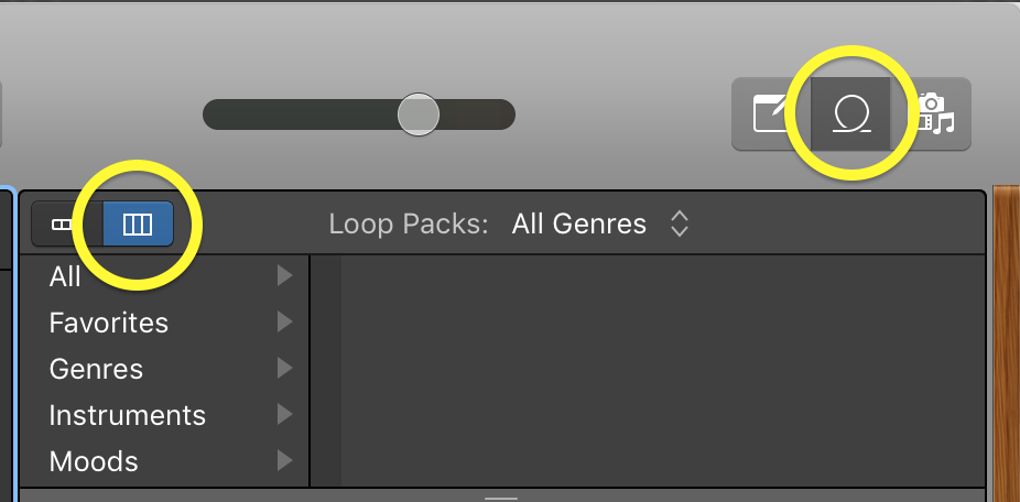 What is a track header in garageband ipad 1